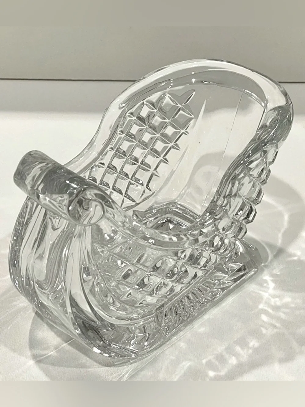 Vintage Crystal Sleigh Candy Dish Centerpiece Holiday Decor | EUC